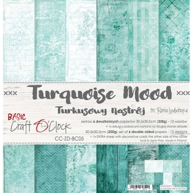 TURQUOISE  MOOD - zestaw papierw 30,5x30,5cm