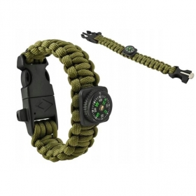 Bransoletka SURVIVAL 5w1 kompas krzesiwo