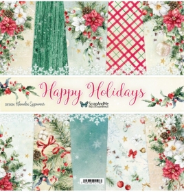 Happy Holidays - Zestaw papierw 30x30cm