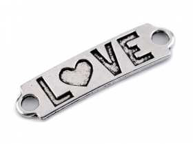 Zawieszka napis LOVE 10x40mm platyna