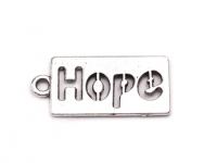 Zawieszka napis HOPE 11x23mm platyna